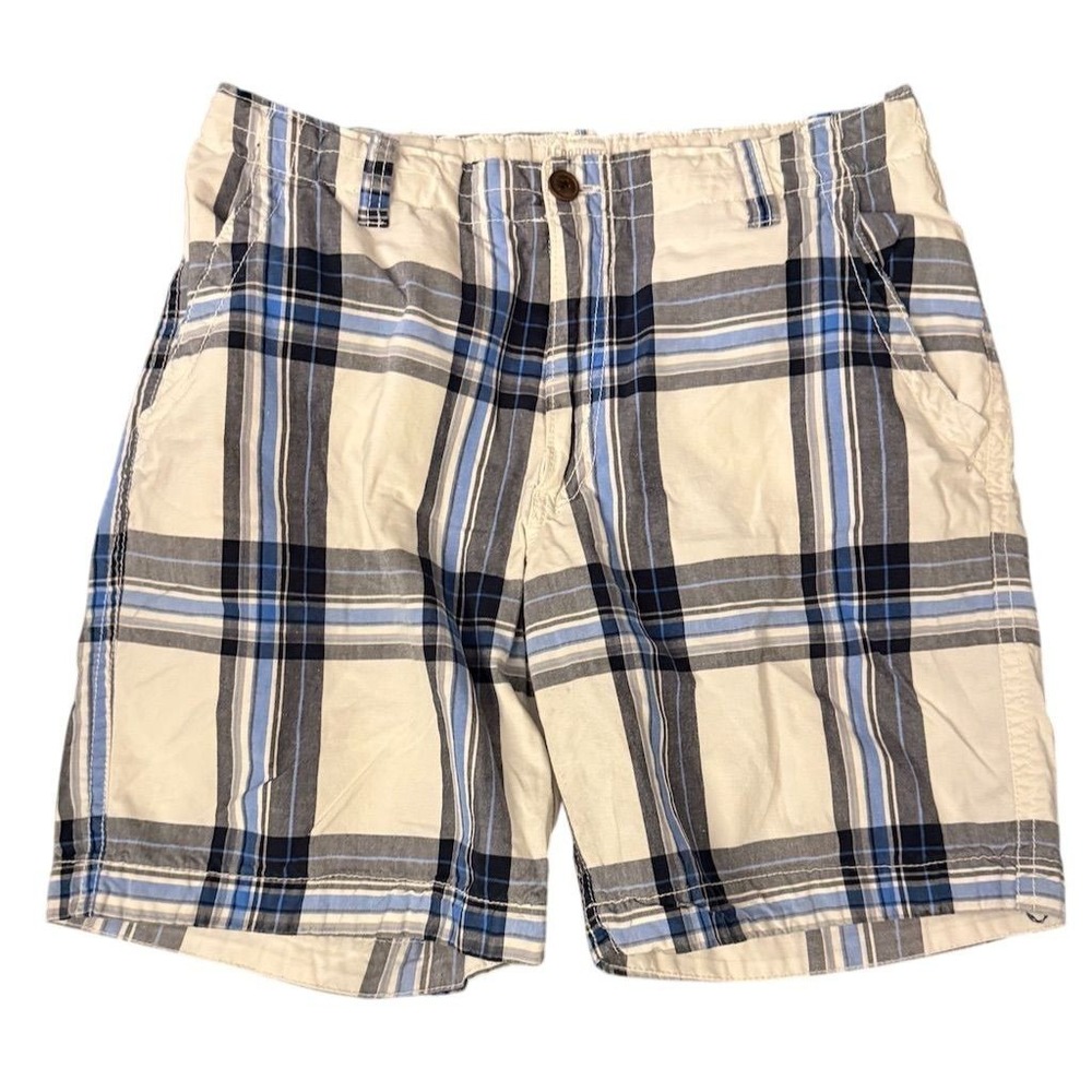 Aeropostale Men's madras Plaid Chino Shorts Blue Size 36 Casual preppy Classic